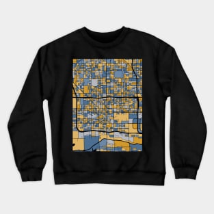 Phoenix Map Pattern in Blue & Gold Crewneck Sweatshirt